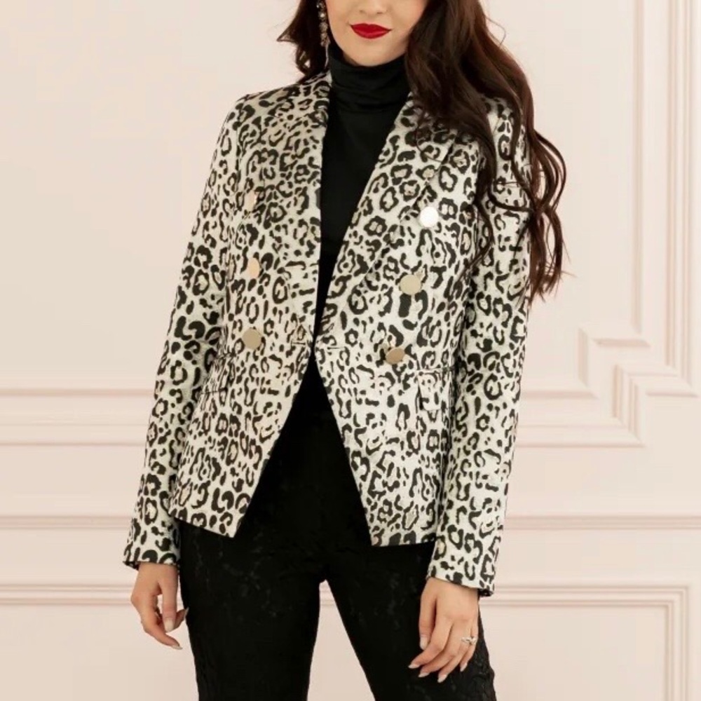 NWT Rachel Parcell Metallic Leopard Jacket Size Medium